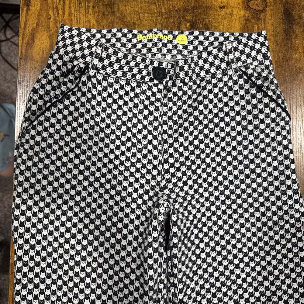Betabrand Black White Catstooth Straight Leg‎ Chino Dress Yoga Pants